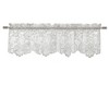 Habitat Limoges Sheer Rod Pocket Flat Valance Floral Lace Design Delicate Scalloped Bottom Hem 55" x 15" White - 2 of 3