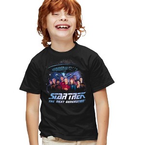 Boys' Star Trek Space Group T-Shirt Black Small - 1 of 4