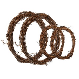 Unique Bargains Metal Door Window Decorations Hoop Rattan Wreaths 4 Pcs - 1 of 4