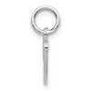 Black Bow Jewelry 14k White Gold, Sadie Collection, Mini Satin Script Initial V Charm - 2 of 4