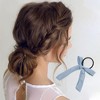 Unique Bargains Fashion Solid Bow Ribbon Hair Elastic Band 1 Pc - 2 of 4
