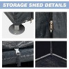 EROMMY Portable Storage Shed 5x7.2ft, Heavy Duty Outdoor Storage Shed with Rolled up Zipper Door, Carport Canopy for Bikes, Motorcycles, Outdoor Tools - image 4 of 4