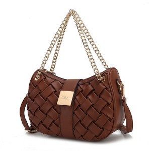 MKF Collection Solari Vegan Leather Women's Shoulder Bag Braided Chain by Mia K - 1 of 4