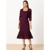 Allegra K Women's Wedding Guest Sleeveless Evening Lace Dress with Open Front Shrug 2 Pcs Outfits Sets - 4 of 4