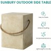 HDZNVF Rustic Modern 18H End Table with Artificial Marble Top and Hemp Rope Handles, End Tables - 3 of 4