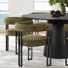 7-Piece Round Dining Table Set with 6 Upholstered Chenille Chairs, 52” Modern Pedestal Table with Metal Leg Dining Chairs for Kitchen-Maison Boucle - 2 of 4