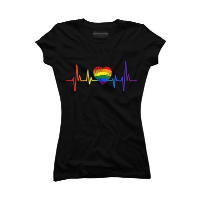 Adult Design By Humans Pride Heartbeat Heart Love By KangThien T-Shirt