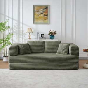 GDFStudio Elliot 79.53'' Modern Convertible Corduroy Upholstered 2-Seater Sofa Bed - 1 of 4