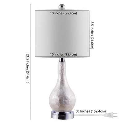 Ivory Seashell Resin Table Lamp with White Shade