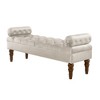 TiramisuBest Velvet Tufted Bedroom Bench, Upholstered Long Window Bench with Bolster, Entryway Bench for Living Room, Violet - 3 of 4