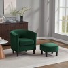 COMHOMA Velvet Accent Chair & Ottoman - Modern Barrel Armchair for Living Room/Bedroom, Soft Velvet - 3 of 4