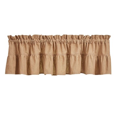Park Designs Sturbridge Ticking Ruffle Red Valance 14"L