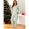 cheibear Christmas Tree Long Sleeve Tops with Pants Lounge Family Sleepwear Pajama Sets Green - 3 of 4