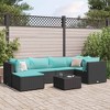 vidaXL Patio Lounge Set Black, Water Blue - 2 of 4