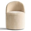 Dining Chairs Set of 3 Chenille Upholstered Dining Chair with Wheels Modern Round Dining Room Chair for Kitchen,Living Room -Tanpinhause - 3 of 4