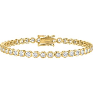 Tennis Bracelet for Women, 24K Gold Plated AAAAA CZ Bezel Set 3mm, Waterproof Jewelry Gift in Adjustable Sizes - 1 of 4