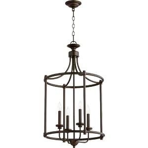 Quorum Lighting Rossington 4-Light Entry Pendant, Oiled Bronze, 18W, 30H, Dry Rated - 1 of 1