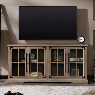 Bella Depot 58" Modern Farmhouse Sideboard with Windowpane Glass-Door