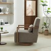 30.31"W Modern Swivel Upholstered Accent Chair with Solid Wood Armrests, 360 Degrees Lounge Reading Chair, 4Q- ModernLuxe - 4 of 4