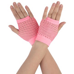 Allegra K Women's Mesh Fingerless Fishnet Gloves - 1 of 4