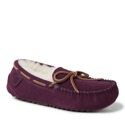 Fireside By Dearfoams Women's Victoria Genuine Shearling Moccasin Slipper