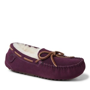 Fireside By Dearfoams Women's Victoria Genuine Shearling Moccasin Slipper - 1 of 4