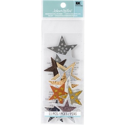 Jolee's Boutique By You Dimensional Stickers - Gold & Brown Stars, 11pcs