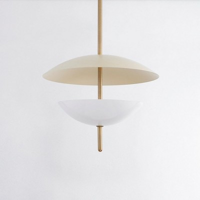 Dion Patina Brass 3-Light Pendant with Opal Glass Shades