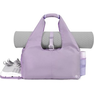 Yoga Gym Bag for Women Men, Shoe Compartment, Wet Dry Pockets & Adjustable Yoga Mat Holder - 1 of 4