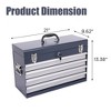 Gulches 21" Portable Metal Tool Box with 1 Top Compartment and 4 Drawers, Auto Locking, Heavy Duty Steel, EVA Padding - 2 of 4