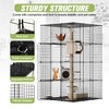 Sandinrayli Metal Indoor Cat House Cat Cage Playpen, Black - 4 of 4