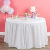 Juvale 6 Pack Ruffled Disposable Plastic Table Skirts for Tables Up to 8 FT, Weddings, Engagement, Birthdays, Baby Showers Party Decorations, White - 4 of 4