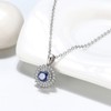 Round Pendant Necklace for Women London Blue Cz Sterling Silver Womens Ginger Lyne Collection - 2 of 4