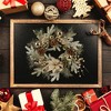 20" Christmas Wreaths for Front Door, Xmas Wreath with Lights,Pine Cones,Christmas Balls,Flowers, Wreath for Wall Fireplace Home Decor Indoor Outdoor - 2 of 4