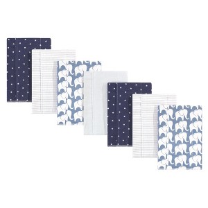 Hudson Baby Infant Boy Cotton Flannel Burp Cloths 7pk, Boy Elephant, One Size - 1 of 1