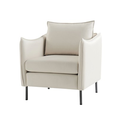 Colin Modern Anti-scratch Fabric Armchair with Black Metal Legs| ART OF LIVING DESIGNS