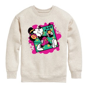 Boys' - Disney - Mickey Music Stroll Graphic Long Sleeve Fleece Sweatshirt - 1 of 4