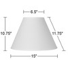 Springcrest Bright Antique White Linen Medium Lamp Shade 6.5" Top x 15" Bottom x 10.75" High x 11.75" Slant (Spider) Replacement with Harp and Finial - 4 of 4