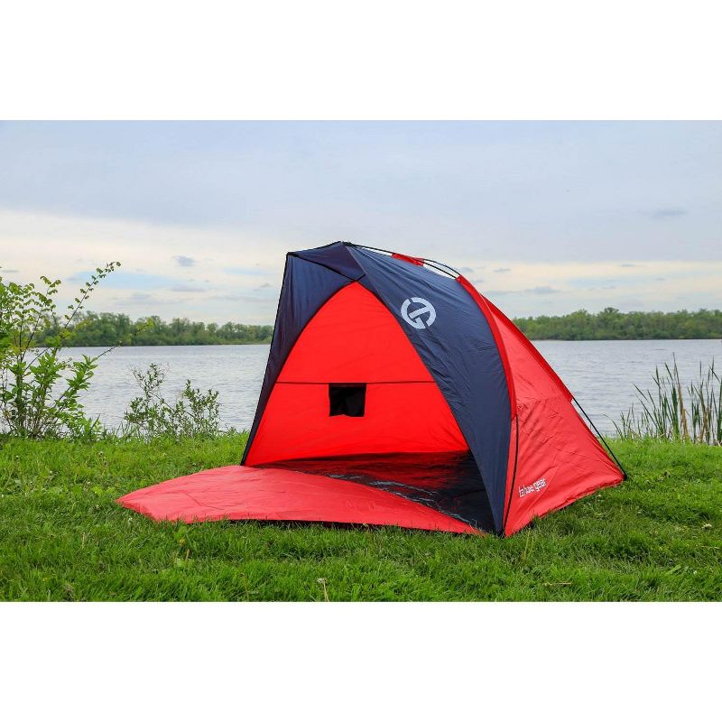 Tahoe Gear Cruz Bay Polyester Summer Sun Shelter and Beach Shade Tent Canopy, withstands Light Rain and Winds up to 25 Miles per Hour, Coral Red, 4 of 7