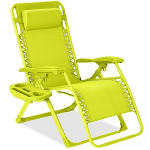 Best Choice Products Monochromatic Zero Gravity Chair, Folding Patio Recliner w/Side Tray, Headrest - 1 of 4