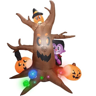Joiedomi 6 ft Scary Tree with Neon Mushrooms Inflatable