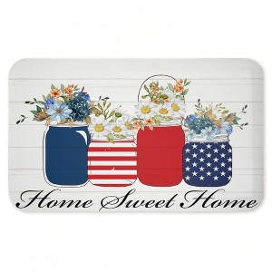 Stupell Industries Patriotic Flower Jars Printed Anti-Fatigue Floor Mat, design by Kim Allen, 30"x18" - 1 of 4