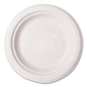 Vegware Molded Fiber Tableware, Plate, 6" Diameter, White, 1,000/Carton - 1 of 4