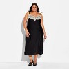 Women's Lace Trim Satin Midi A-Line Dress - Wild Fable™ - 2 of 3