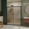 VYNXARIA 60"W*2"H Single Sliding Shower Door, 1/5 inch Thick Clear Tempered Glass Shower Door with Stainless Steel Handle, Black - 2 of 4