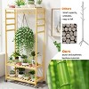 Artloge 3 Tier Wooden Clothes Rail Mobile Garment Rack Stand Heavy Duty Clothing Coat Shoes Bags Rack with Hooks & Wheels for Bedroom Home Storage - 4 of 4