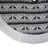 Northlight 48" Black and White Knitted Reindeer Lodge Round Christmas Tree Skirt - 3 of 3