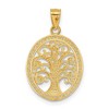 Black Bow Jewelry 14k Yellow Gold & White Rhodium Oval Tree of Life Pendant, 16mm - 3 of 4