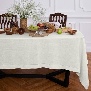 Solino Home Linen Hemstitch Tablecloth | Sonoma - 1 of 4