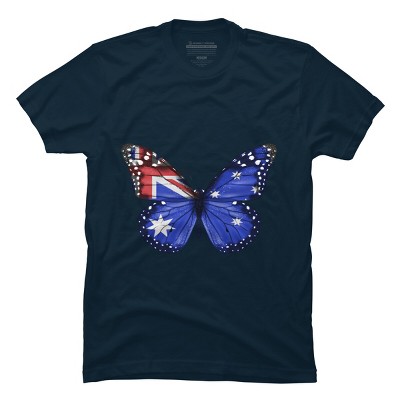 Men's Design By Humans Butterfly Flag Of Australia By GiftsIdeas T-Shirt